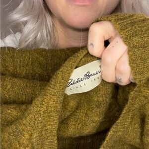 Eddie Bauer Women's Mustard Cowl Neck Sweater